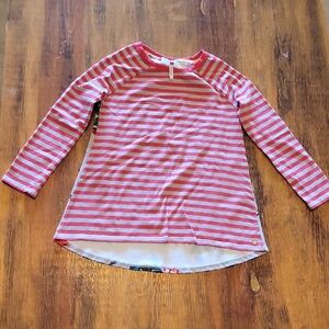 Matilda Jane Red and Grey Striped Long Sleeve Top